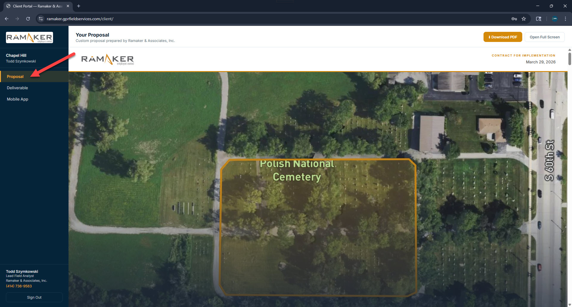 Portal proposal view